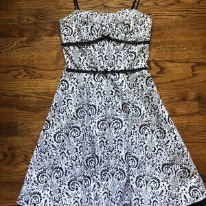 Black and white paisley dress
